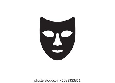 masquerade icon vector silhouette isolated in white background