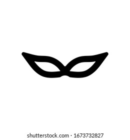 Masquerade mask, carnival or party. Black icon on white background