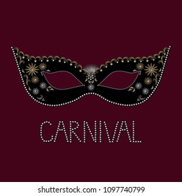 Masquerade mask, carnival pattern, vector