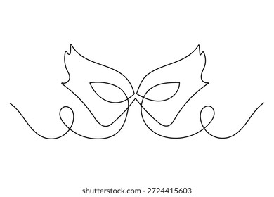 Mascarar máscara contínua de uma linha desenho minimalista vetor ilustração