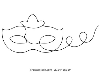 Mascarar a máscara na ilustração de vetor minimalista de estilo de desenho contínuo de uma linha