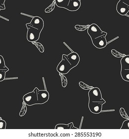 Masquerade Mask doodle seamless pattern background