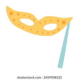 Masquerade mask in flat design. Hidden face accessory for carnival party. Vector illustration isolated.