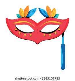 Masquerade mask flat icon design 