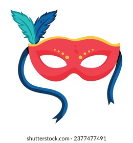 Masquerade mask flat icon is ready for premium download   