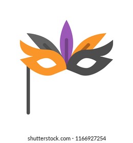 masquerade mask, Halloween related icon, flat design