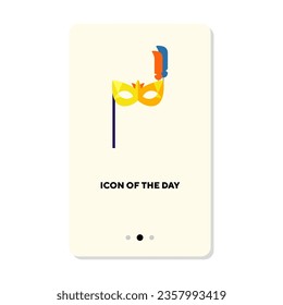 Masquerade mask icon. Colorful carnival mask isolated. Masquerade concept. Vector illustration symbol elements for web design