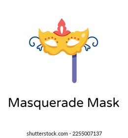 Icono de máscara de mascarada diseñado en estilo de dibujo 