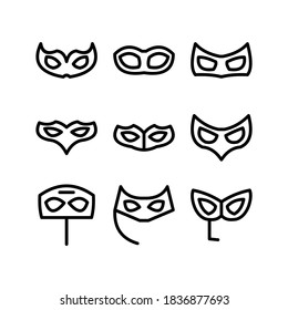 Masquerade mask icon or logo isolated sign symbol vector illustration - Collection of high quality black style vector icons
