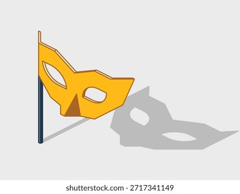 Mascarar ilustração de vetor isométrico de máscara com sombra