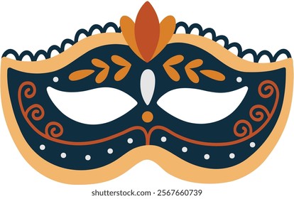 Masquerade Mask with Lace and Gemstones Vector Illustration