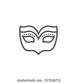 Masquerade mask line icon, outline vector sign, linear pictogram isolated on white. logo illustration