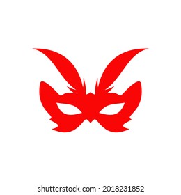 Masquerade mask logo design vector template