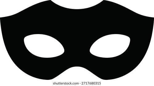 Masquerade Mask Silhouette Vector – Carnival Costume Party Icon