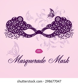 Masquerade Mask / Vector Beautiful Party Mask.  ( T-shirt, Poster, Banner, backdrops design )
