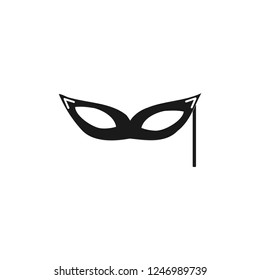 Masquerade mask vector icon, carnival symbol. Happy New Year 2019
