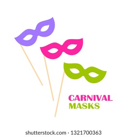 Masquerade mask vector icon isolated on white background