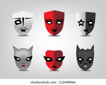 Masquerade masks icons