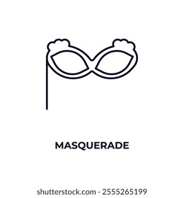 masquerade outline icon. Linear vector from entertainment concept. Thin line masquerade icon isolated on white background