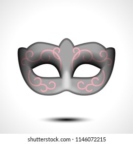 Masquerade party mask. Carnival mask isolated on white background, front view