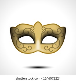 Masquerade party mask. Carnival mask isolated on white background, front view