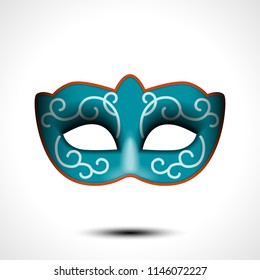 Masquerade party mask. Carnival mask isolated on white background, front view