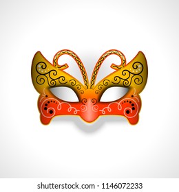 Masquerade party mask. Carnival mask isolated on white background, front view
