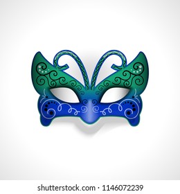 Masquerade party mask. Carnival mask isolated on white background, front view