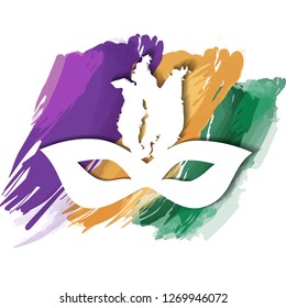 Masquerade party mask. Carnival mask isolated on white background, front view. EPS10