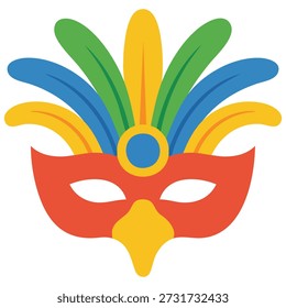Masquerade party mask with decorative elements isolated vector illustration on white background