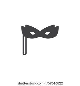 Masquerade, Party mask icon vector, filled flat sign, solid pictogram isolated on white. Carnival mask symbol, logo illustration
