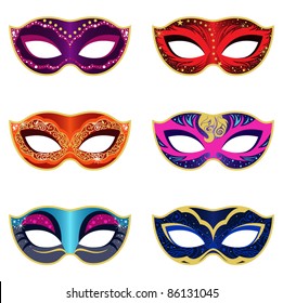 Colorful carnival masks Royalty Free Vector Image