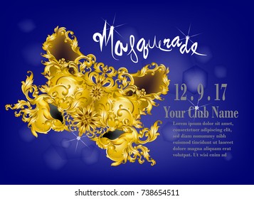 Masquerade party postcard
