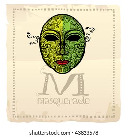 masquerade poster with green mask