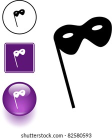 masquerade symbol sign and button