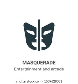 Masquerade vector icon on white background. Flat vector masquerade icon symbol sign from modern entertainment and arcade collection for mobile concept and web apps design.