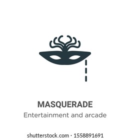 Masquerade vector icon on white background. Flat vector masquerade icon symbol sign from modern entertainment and arcade collection for mobile concept and web apps design.