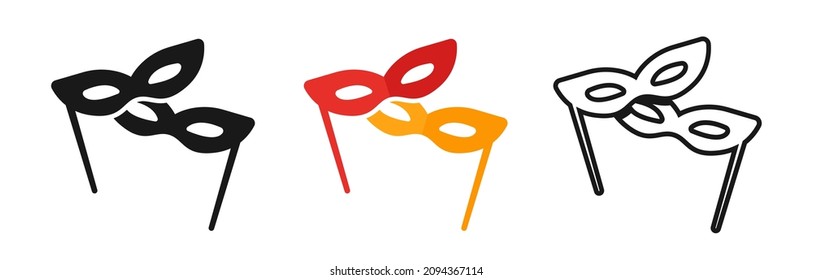 Masquerade vector icon on white background. Comic and tragic mask icon