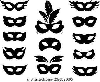 Masquerade vector icon on white background. Comic and tragic mask icon