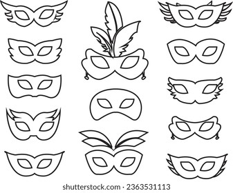 Masquerade vector icon on white background. Comic and tragic mask icon