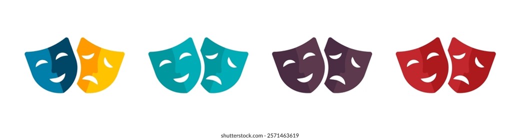 Masquerade vector icon. Masquerade icon on white background. Comic and tragic mask.