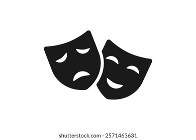 Masquerade vector icon on white background. Comic and tragic mask icon