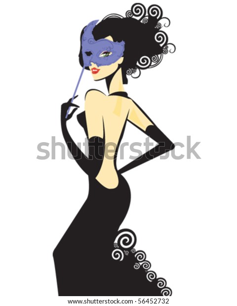 Masquerade Woman Stock Vector (Royalty Free) 56452732
