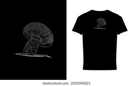 Masroom Vector T-shirt design Illustration