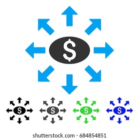 Mass Cashout flat vector icon. Colored mass cashout gray, black, blue, green icon variants. Flat icon style for graphic design.