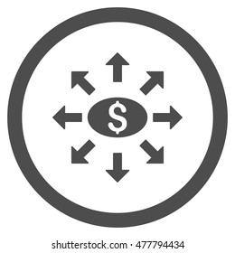 Mass Cashout rounded icon. Vector illustration style is flat iconic symbol, gray color, white background.