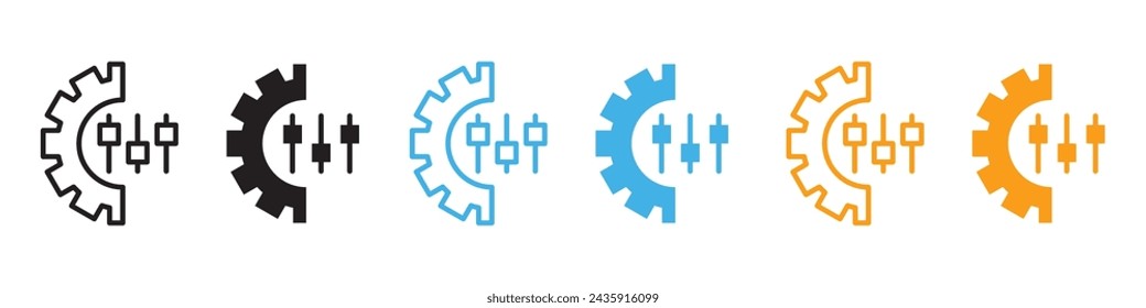 Mass customization icon line art vector