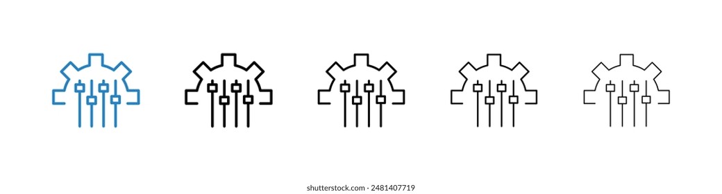 Mass customization liner icon vector set.