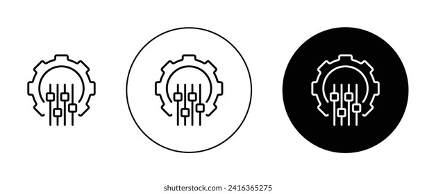 Mass Customization Vector Icon Set. Marketing Manufacturing Cogwheel Vector symbol for Ui Designs.