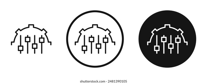 Mass customization vector icon set in black and white color.